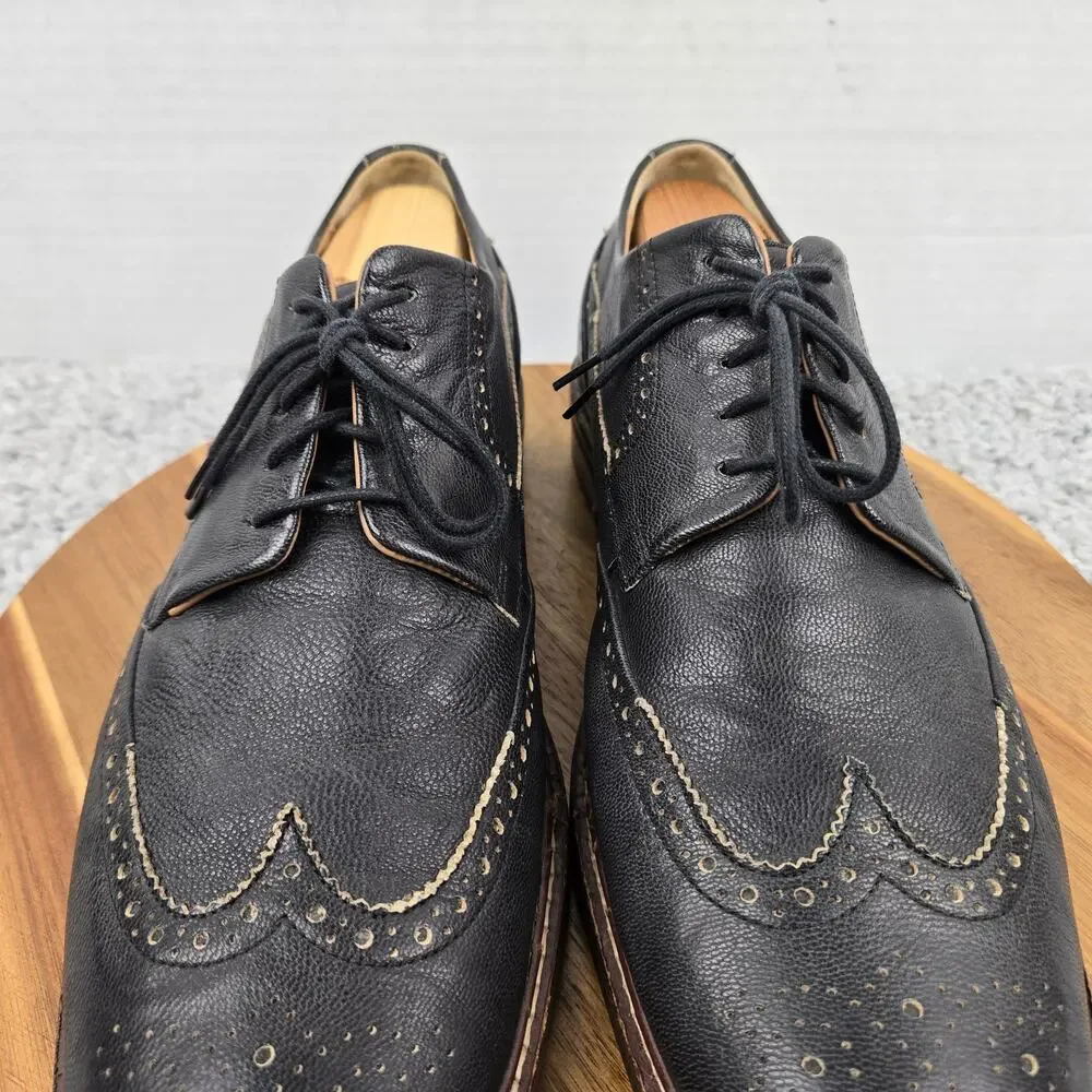 Cole Haan Mens 11.5M Warren Black Wingtip Brogue Oxford Casual Daily Dress Shoe